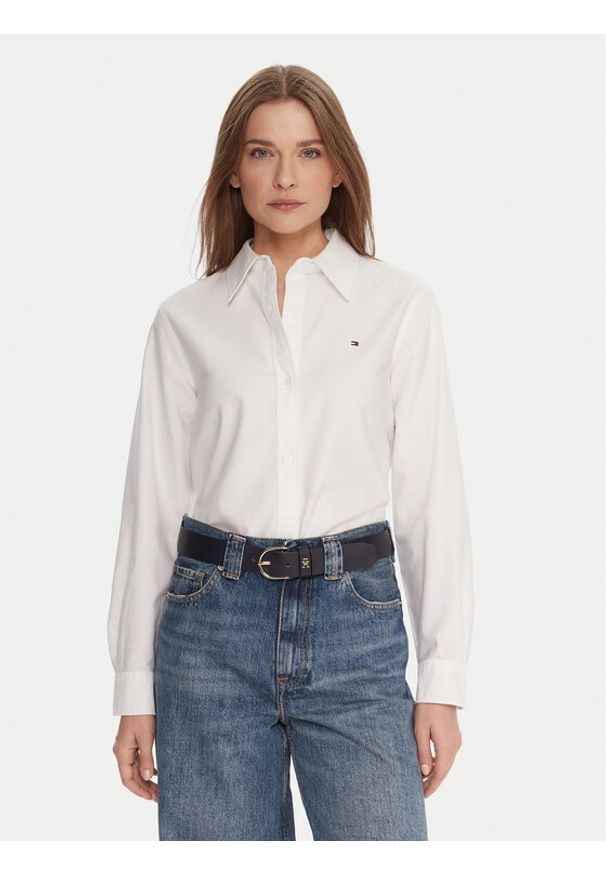 TOMMY HILFIGER - Tommy Hilfiger Koszula WW0WW46111 Biały Relaxed Fit. Kolor: biały. Materiał: bawełna