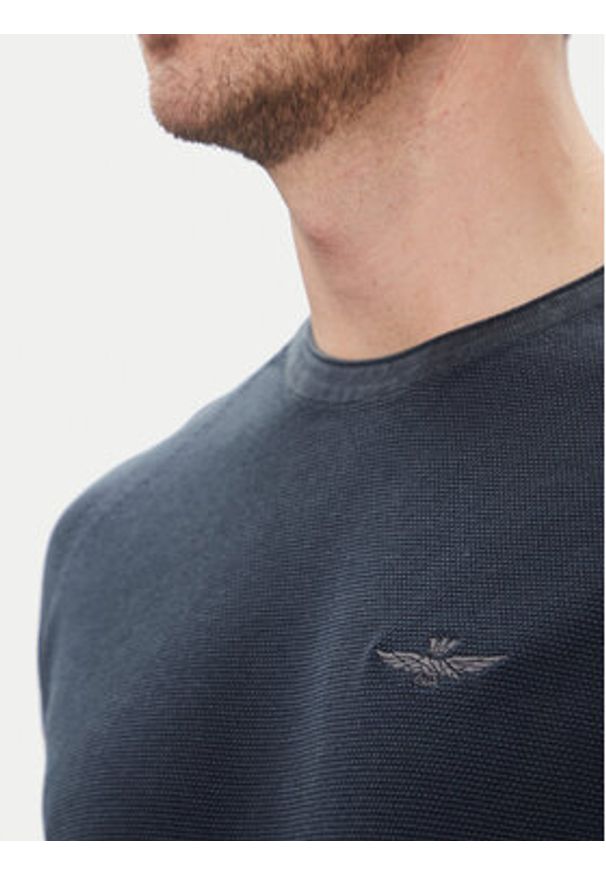 Aeronautica Militare Sweter 251MA1556L560 Granatowy Regular Fit. Kolor: niebieski. Materiał: bawełna