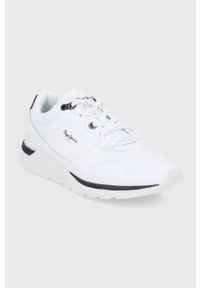 Pepe Jeans Buty kolor biały. Nosek buta: okrągły. Zapięcie: sznurówki. Kolor: biały. Materiał: guma #3