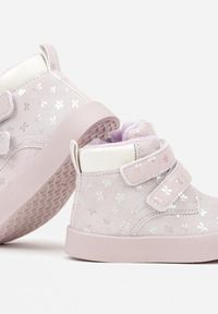 Born2be - Fioletowe Ocieplone Botki na Rzepy z Błyszczącymi Kwiatkami Atisae. Okazja: na co dzień. Zapięcie: rzepy. Kolor: fioletowy. Materiał: jeans. Wzór: kwiaty. Styl: casual #3