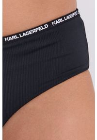 Karl Lagerfeld Figi kąpielowe kolor czarny. Kolor: czarny. Materiał: materiał. Wzór: nadruk