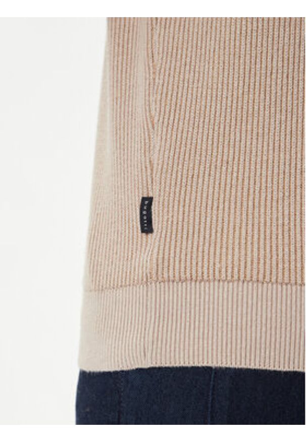 Bugatti Sweter 7500-85525D Beżowy Regular Fit. Kolor: beżowy. Materiał: bawełna