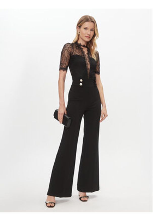 Rinascimento Spodnie materiałowe CFC0019372002 Czarny Wide Leg. Kolor: czarny. Materiał: syntetyk