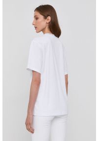 Victoria Victoria Beckham T-shirt bawełniany kolor biały. Okazja: na co dzień. Kolor: biały. Materiał: bawełna. Wzór: nadruk. Styl: casual #4