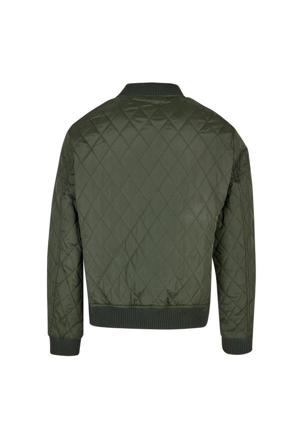 Urban Classics - Męska Nylonowa Kurtka Pikowana Diamond. Kolor: zielony. Materiał: nylon