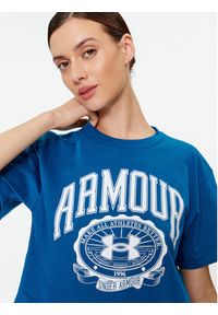 Under Armour T-Shirt Ua Collegiate Crest Crop Ss 1379402 Niebieski Loose Fit. Kolor: niebieski. Materiał: bawełna