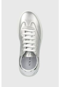 Armani Exchange sneakersy skórzane XDX042.XV412.00520 kolor srebrny. Nosek buta: okrągły. Zapięcie: sznurówki. Kolor: srebrny. Materiał: skóra. Obcas: na platformie #3