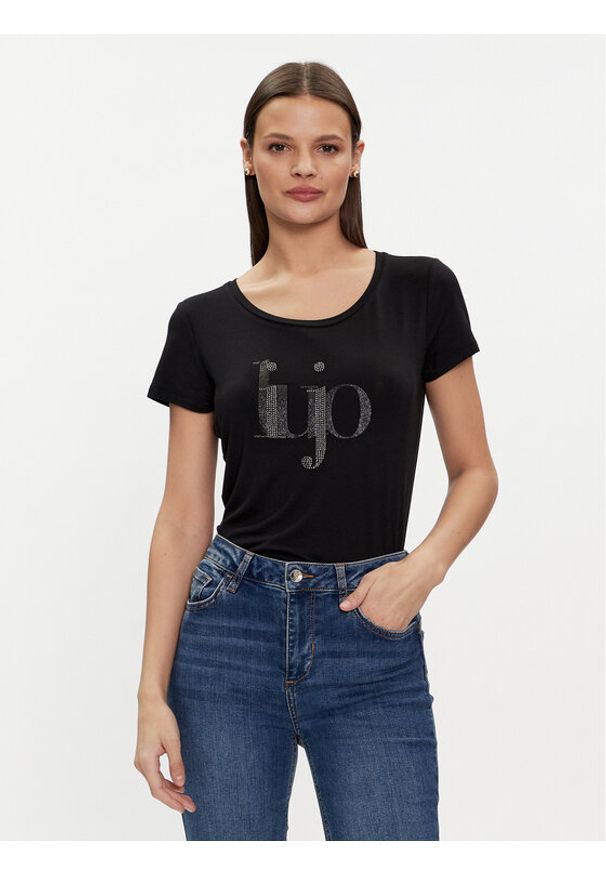 Liu Jo T-Shirt VA4227 JS360 Czarny Regular Fit. Kolor: czarny. Materiał: wiskoza
