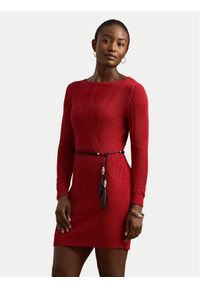 Lauren Ralph Lauren - LAUREN RALPH LAUREN Sukienka dzianinowa 200971346001 Czerwony Slim Fit. Kolor: czerwony. Materiał: bawełna