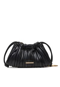 Calvin Klein Torebka Drawstring Plisse Conv Mini Cb P LV04F3077G Czarny. Kolor: czarny. Materiał: skórzane