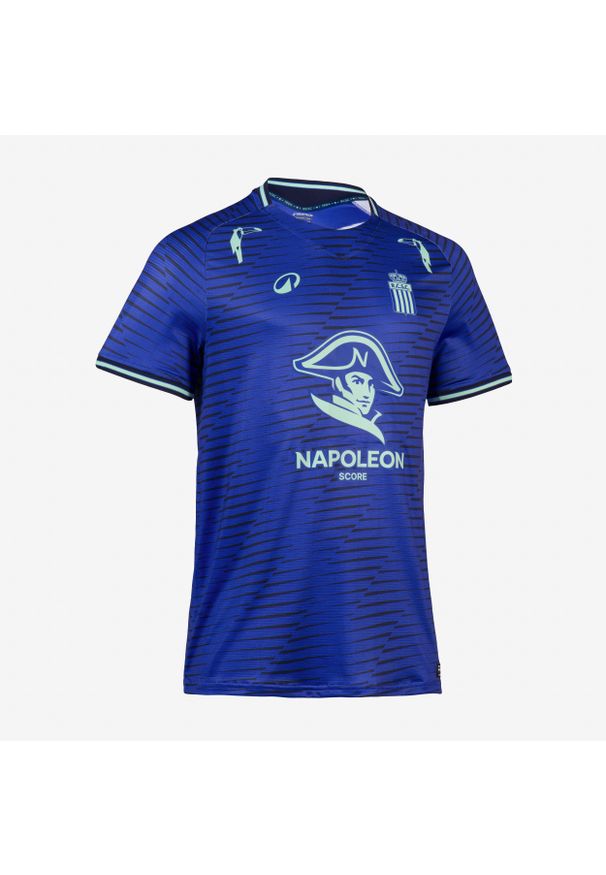 KIPSTA - Koszulka piłkarska dla bramkarza Kipsta Royal Charleroi Sporting Club wyjazdowa. Kolor: niebieski. Materiał: poliester, tkanina, elastan, materiał, prążkowany. Sport: piłka nożna