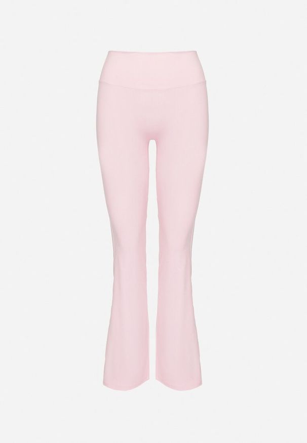 Born2be - Różowe Legginsy Typu Dzwony z Wysokim Stanem Orralise. Okazja: na co dzień. Stan: podwyższony. Kolor: różowy. Styl: casual