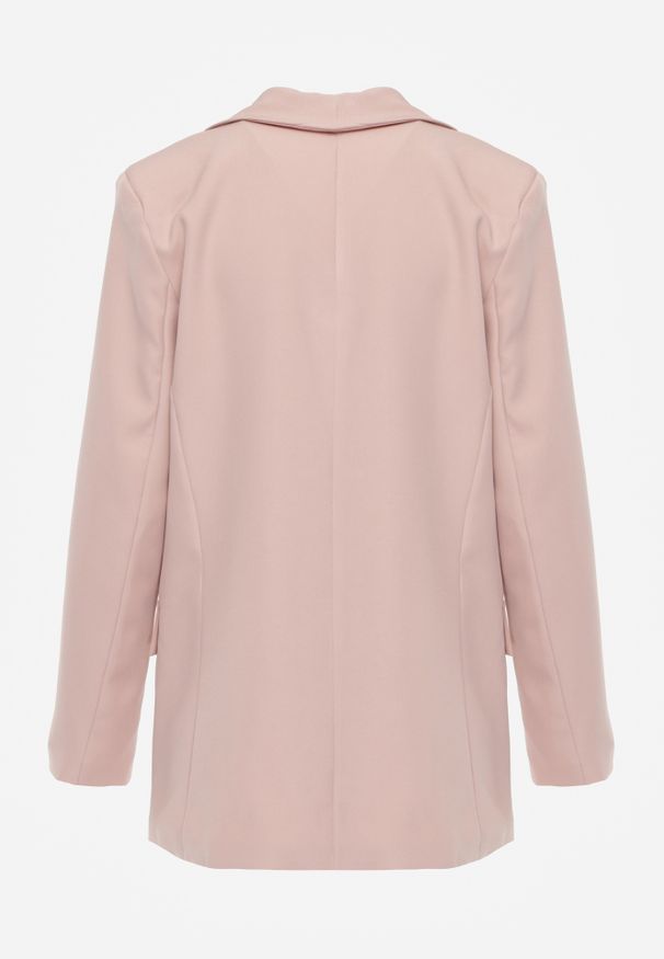 Renee - Ciemnoróżowa Marynarka z Ozdobną Imitacją Kieszeni Nilzedi. Okazja: do pracy, na co dzień, na spotkanie biznesowe. Kolor: różowy. Styl: elegancki, biznesowy, klasyczny, casual