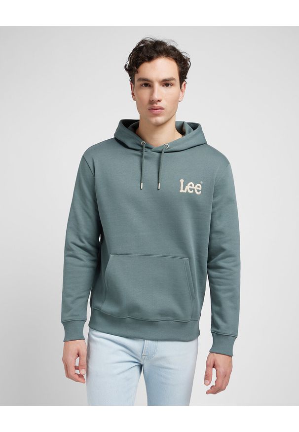 Lee - MĘSKA BLUZA Z KAPTUREM LEE CORE HOODIE SUMMIT 112351146. Typ kołnierza: kaptur