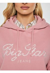 Big-Star - Bluza damska z kapturem różowa Raisa 601. Okazja: do domu. Typ kołnierza: kaptur. Kolor: różowy. Materiał: dzianina. Wzór: haft. Styl: elegancki, sportowy, klasyczny #5