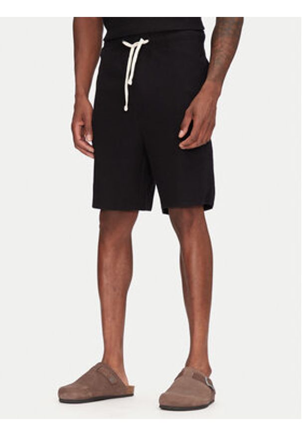 Jack & Jones Komplet polo i spodenki Slington 12281841 Czarny Relaxed Fit. Kolor: czarny. Materiał: bawełna