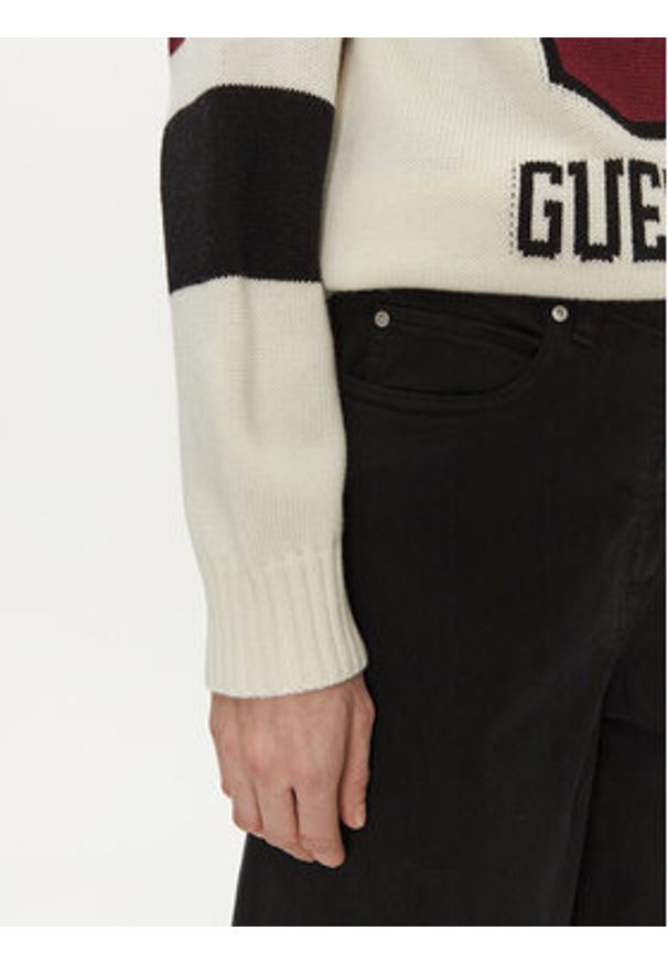 Guess Jeans Sweter W4BR11 Z3HN2 Biały Regular Fit. Kolor: biały. Materiał: syntetyk