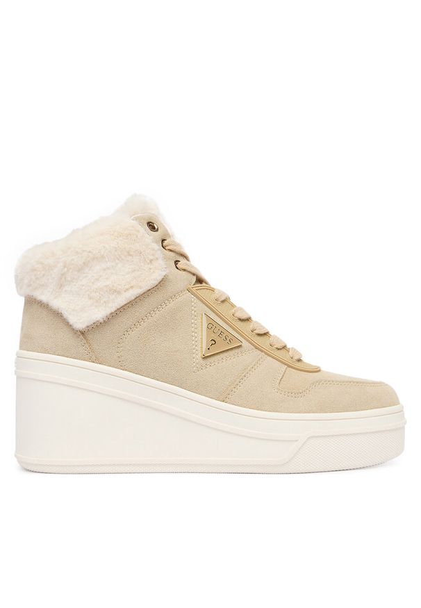Sneakersy Guess. Kolor: beżowy