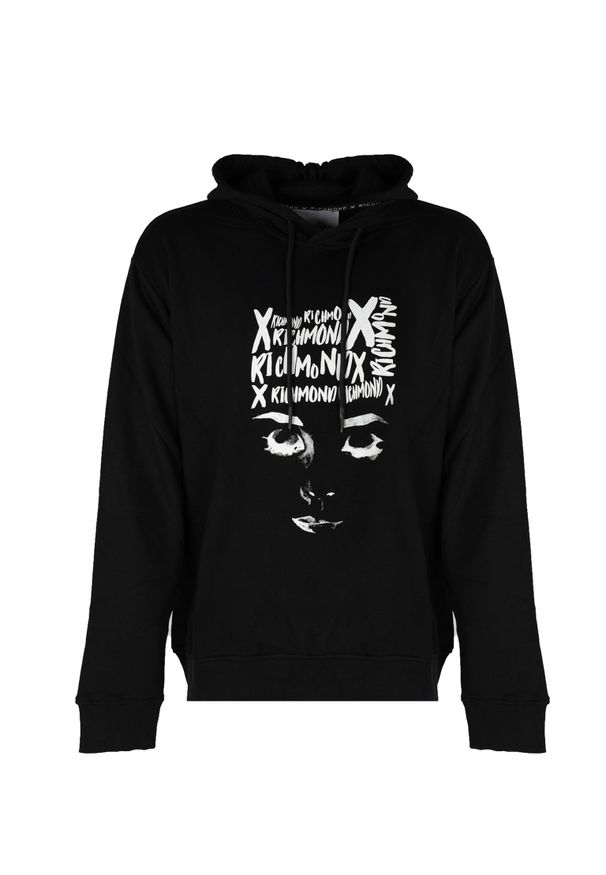John Richmond Bluza | UMA24140FE | Mężczyzna | Czarny. Okazja: na co dzień. Typ kołnierza: kaptur. Kolor: czarny. Materiał: bawełna, poliester. Wzór: nadruk. Styl: casual