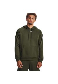 Bluza Męska Z Kapturem Nierozpinana Under Armour Rival Fleece Hoodie. Typ kołnierza: kaptur. Kolor: zielony. Sport: fitness #1
