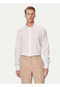 Karl Lagerfeld - KARL LAGERFELD Koszula 605084 562791 Biały Regular Fit. Typ kołnierza: dekolt w karo. Kolor: biały. Materiał: len #1