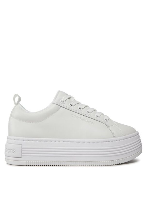Calvin Klein Jeans Sneakersy Bold Flatf Low Laceup Lth In Lum YW0YW01309 Biały. Kolor: biały