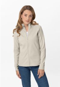 Volcano - Dopasowany polar F-MOYA. Typ kołnierza: kołnierzyk stójkowy. Kolor: beżowy. Materiał: polar. Wzór: gładki #1