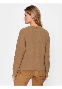 TwinSet - TWINSET Sweter 232TT3330 Brązowy Regular Fit. Kolor: brązowy. Materiał: wiskoza #5
