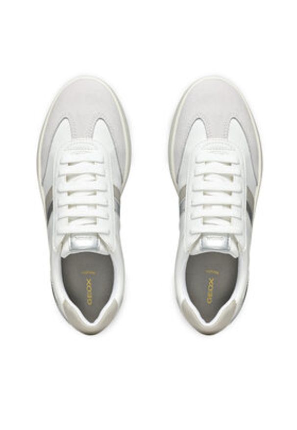 Geox Sneakersy D Meleda D55UGB 05422 C1352 Biały. Kolor: biały. Materiał: skóra