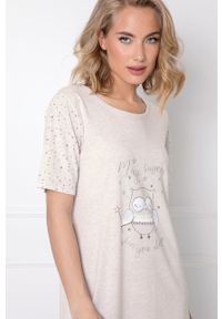 Aruelle - Koszula piżamowa Willow. Kolor: beżowy. Długość: krótkie #3