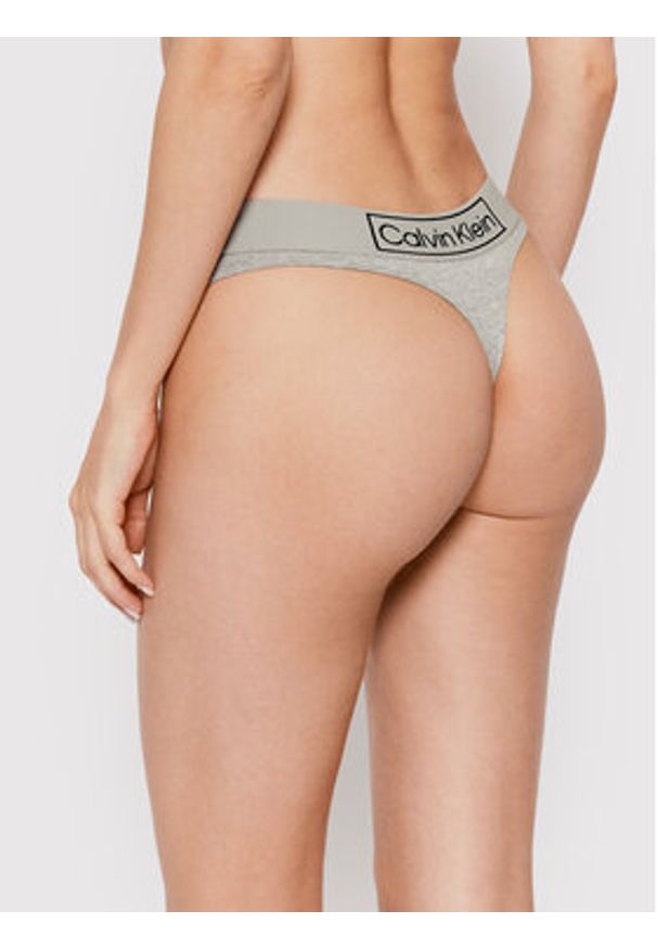 Calvin Klein Underwear Stringi 000QF6774E Szary. Kolor: szary. Materiał: bawełna