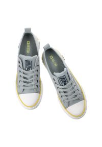 Big-Star - Niebieskie Trampki Big Star Damskie Stylowe Buty. Okazja: na spacer. Kolor: niebieski. Materiał: materiał. Szerokość cholewki: normalna. Styl: elegancki