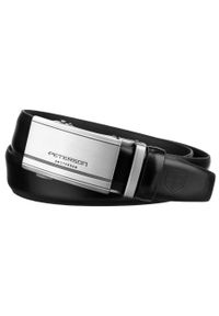 Pasek męski Peterson PTN A006 BLACK czarny. Kolor: czarny. Materiał: jeans, skóra #1