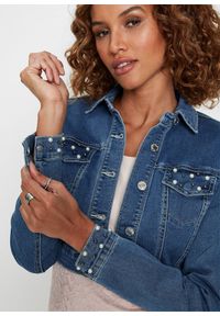 bonprix - Bolerko dżinsowe z perełkami. Kolor: niebieski. Styl: klasyczny #3