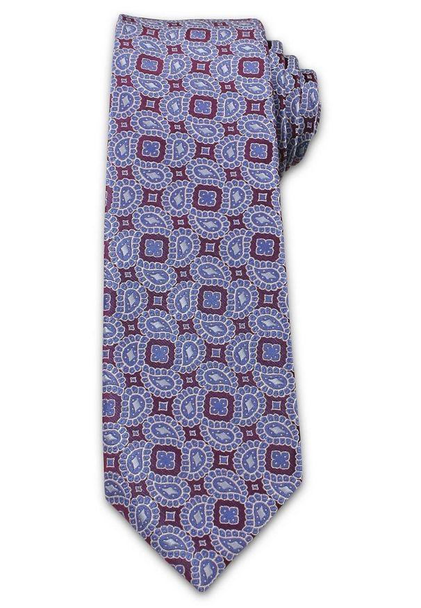 Męski Krawat z Fioletowymi Akcentami , wzór PAISLEY- Chattier, Kolorowy. Kolor: niebieski. Materiał: tkanina. Wzór: paisley. Styl: elegancki, wizytowy