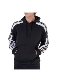 Adidas - Bluza adidas Squadra 21 Sweat Hoody GT6634 - czarna. Okazja: na co dzień. Typ kołnierza: kaptur. Kolor: czarny. Materiał: poliester, materiał, bawełna. Styl: sportowy, casual, klasyczny. Sport: fitness