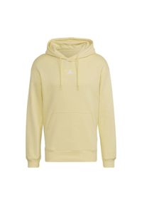 Adidas - Bluza z polaru bawełnianego adidas. Kolor: żółty. Materiał: polar, bawełna