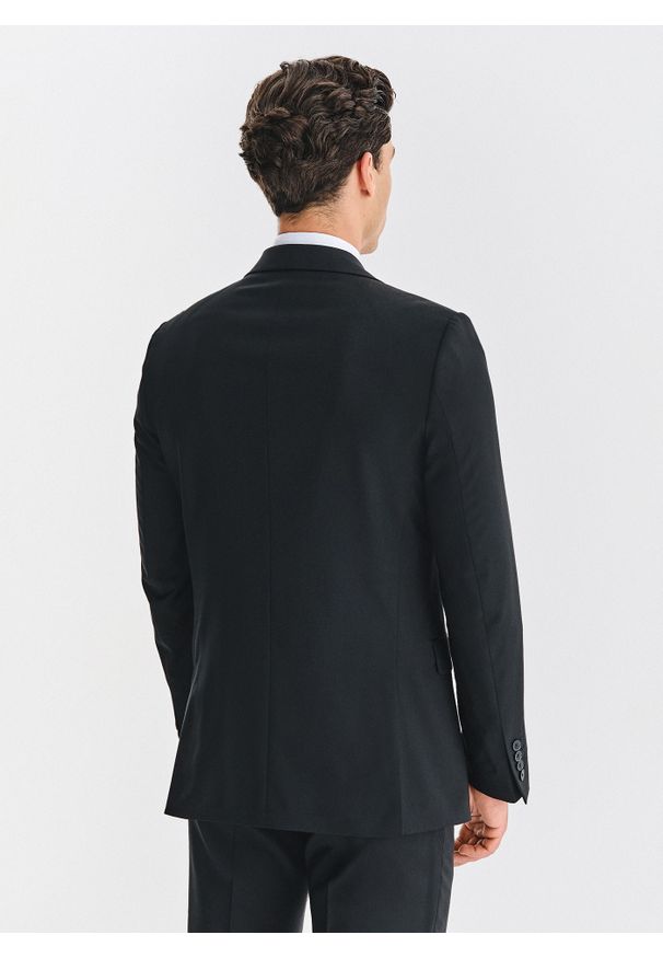 Pako Lorente - PAKO LORENTE - Wełniany czarny garnitur męski. Kolor: czarny. Materiał: wełna