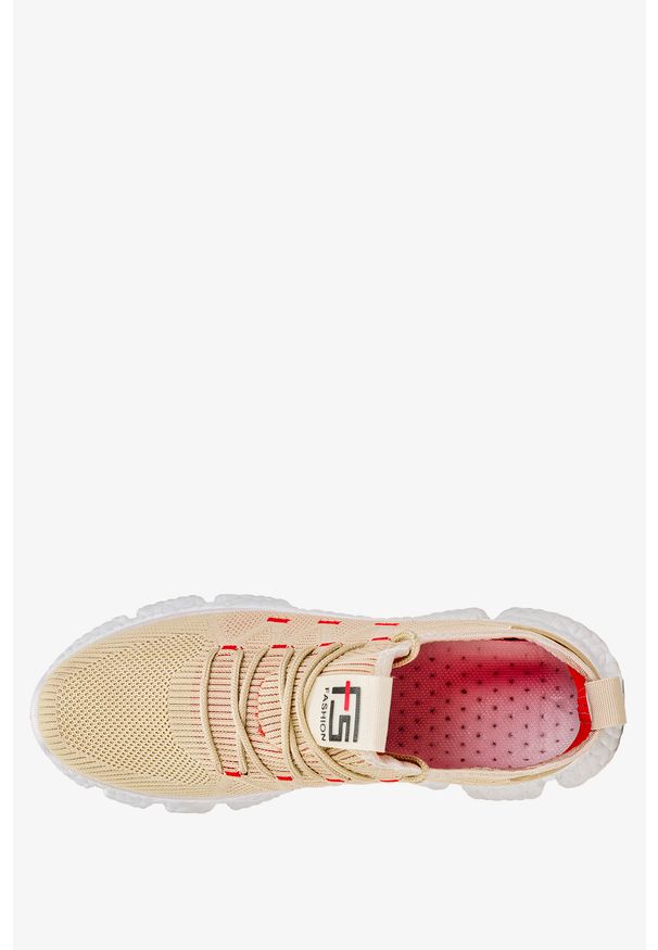 Casu - Beżowe buty sportowe sznurowane casu 34/4/21/be. Kolor: beżowy