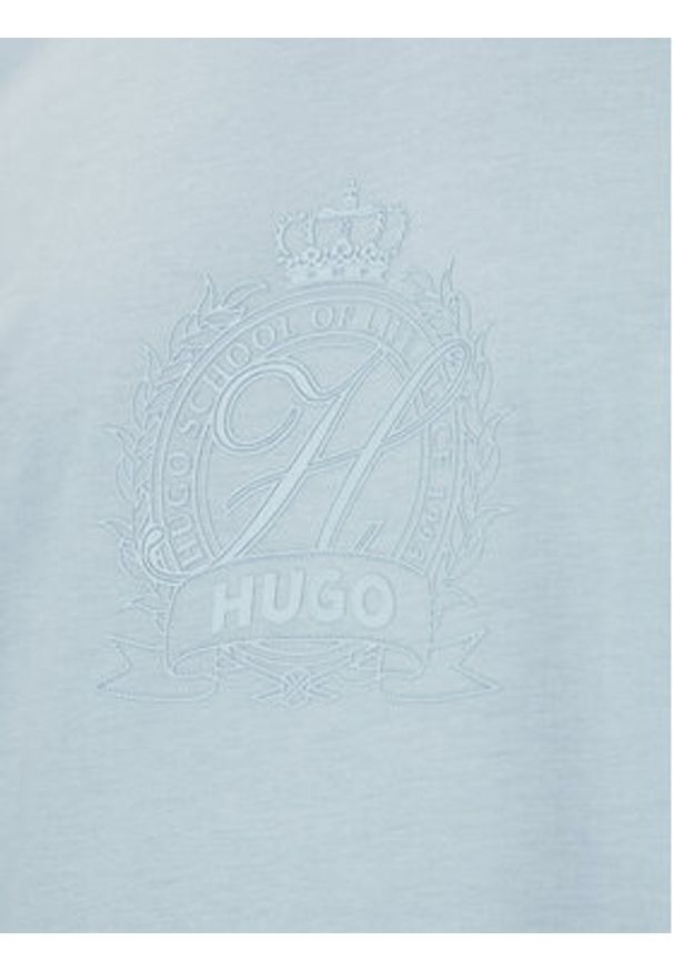 Hugo - HUGO T-Shirt 50538246 Błękitny Regular Fit. Kolor: niebieski. Materiał: bawełna