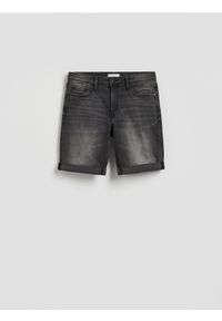 Reserved - Jeansowe szorty slim fit - szary. Kolor: szary. Materiał: jeans