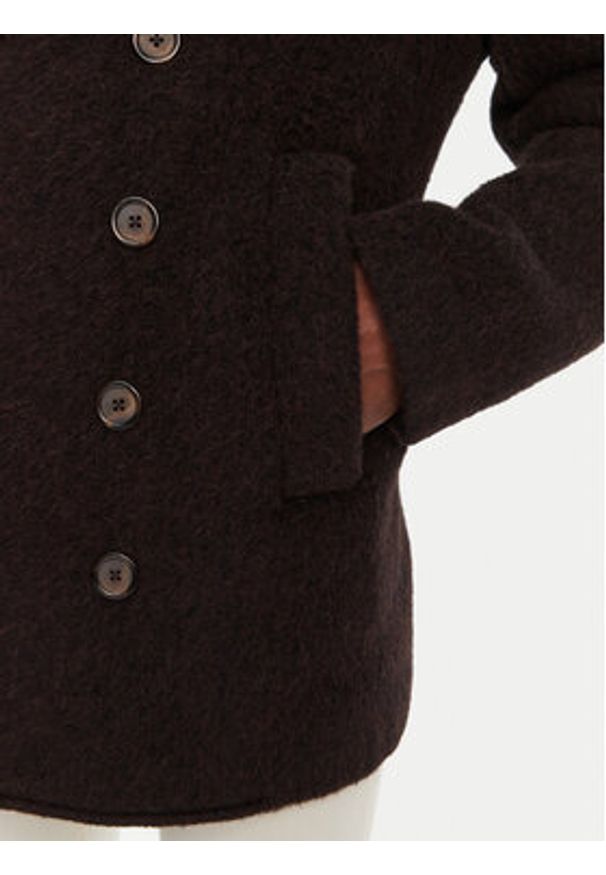 DOLCE & GABBANA - Dolce&Gabbana Płaszcz wełniany G038XT HUMR6 S8231 Brązowy Regular Fit. Kolor: brązowy. Materiał: wełna