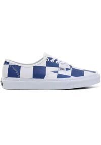 Vans - Glemo Authentic Check Skórzane buty – Niebiesko-białe 39. Okazja: na co dzień. Kolor: biały, niebieski, wielokolorowy. Materiał: skóra. Model: Vans Authentic #1