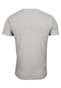 Szary Jednokolorowy T-shirt Męski, Krótki Rękaw -Just Yuppi- Koszulka, BASIC, w Serek, V-neck. Okazja: na co dzień. Typ kołnierza: dekolt w serek. Kolor: szary. Materiał: bawełna, elastan. Długość rękawa: krótki rękaw. Długość: krótkie. Styl: casual #2