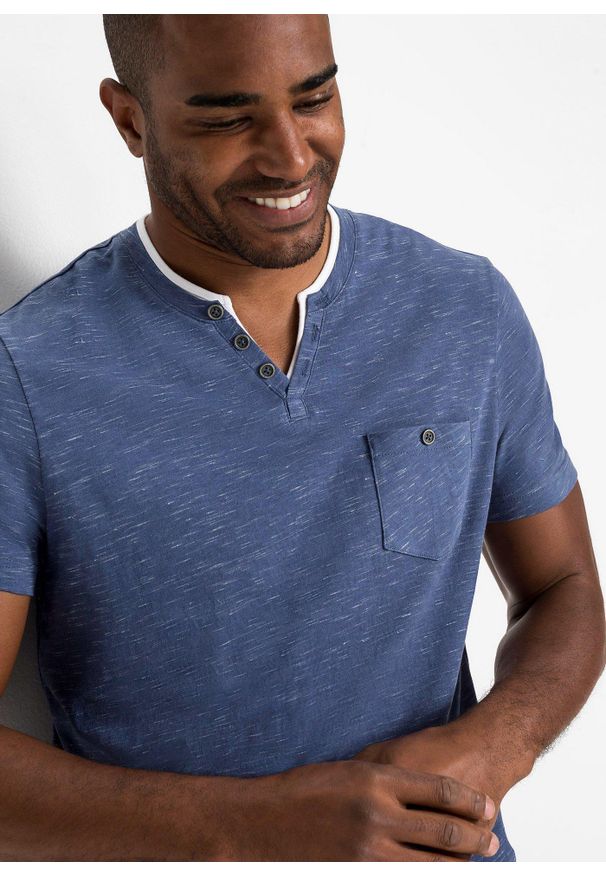 bonprix - T-shirt 2 w 1, krótki rękaw. Kolor: niebieski. Długość rękawa: krótki rękaw. Długość: krótkie