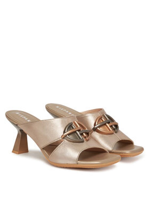 Hispanitas Klapki Danielle HV253875 Złoty. Kolor: złoty. Materiał: skóra