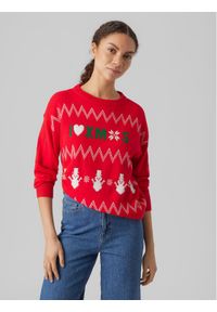 Vero Moda Sweter 10292667 Czerwony Regular Fit. Kolor: czerwony. Materiał: syntetyk #1