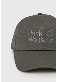 Jack Wolfskin - Czapka. Kolor: szary. Materiał: tkanina, bawełna. Wzór: gładki #2