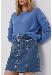 only - Only Spódnica jeansowa mini prosta. Okazja: na co dzień. Kolor: niebieski. Materiał: jeans. Styl: casual #1