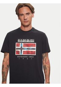 Napapijri T-Shirt S-Dorees NP0A4IBE Czarny Regular Fit. Kolor: czarny. Materiał: bawełna #3